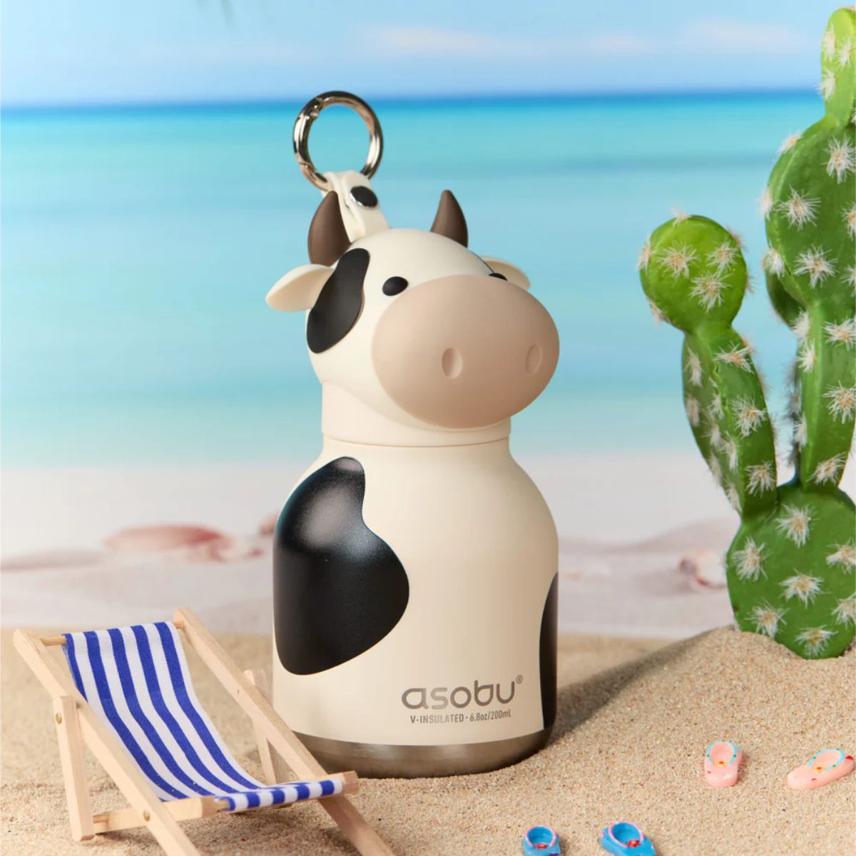 ASOBU Mini Bestie Bottle 6.7 oz - Cow - Compact and Travel Friendly Design